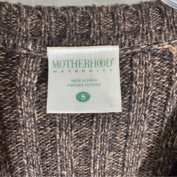 Motherhood Maternity Brown Knit Cardigan Sweater with 3/4 length sleeves - Picture 4 of 7